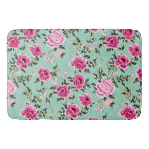 Rosa und grüne Chinoiserie Badematte