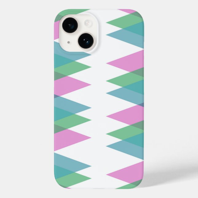 Rosa und grüne Dreiecke Case-Mate iPhone Hülle (Rückseite)