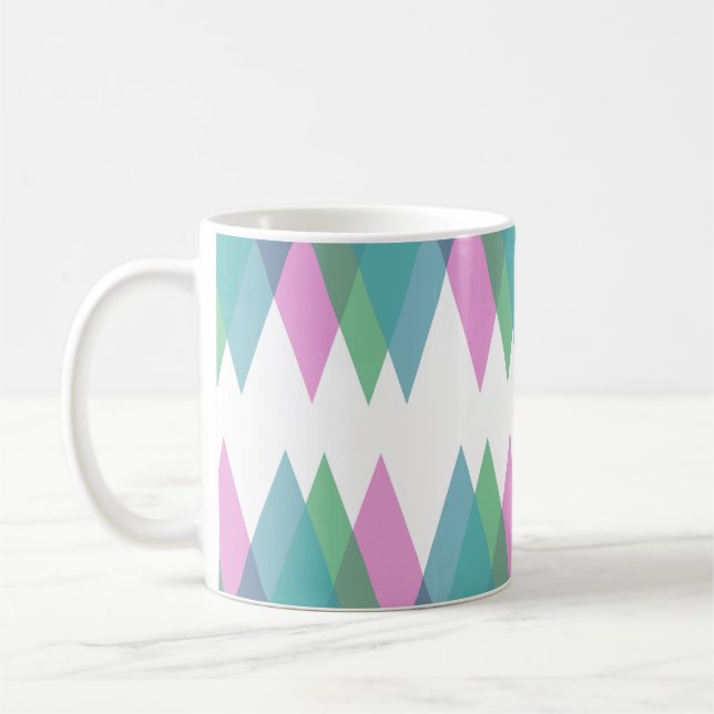 Rosa und grüne Dreiecke Kaffeetasse (Links)
