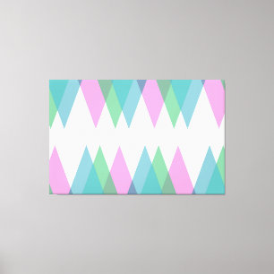 Rosa und grüne Dreiecke Leinwanddruck