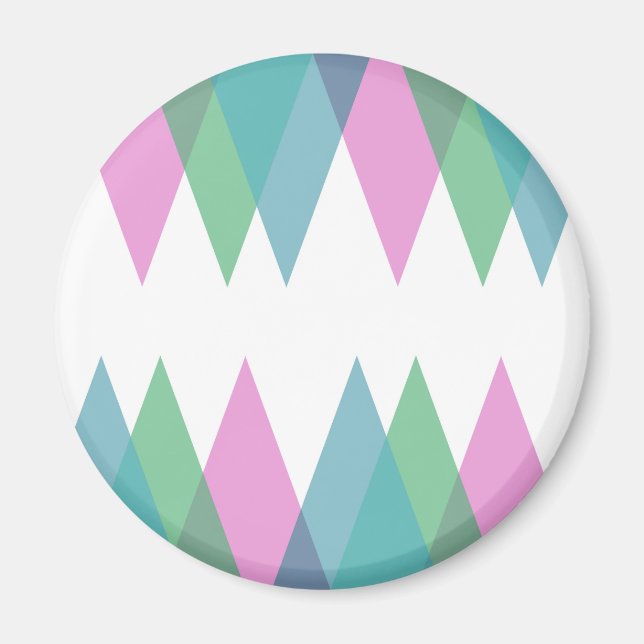 Rosa und grüne Dreiecke Magnet (Vorne)
