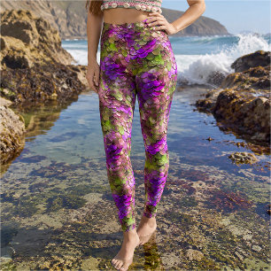 Rosa und grüne Fantasie Party Dragon Scales Kostüm Leggings