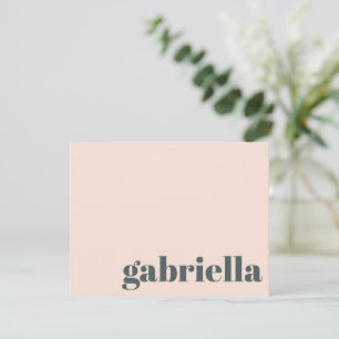 Rosa und Grüne Fettgedruckte Typografie Personalis Mitteilungskarte