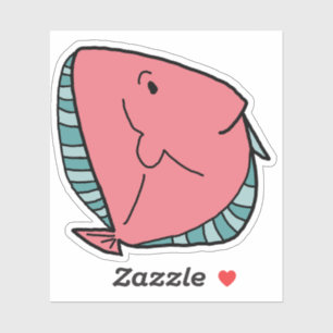 Rosa und grüne Fische Aufkleber