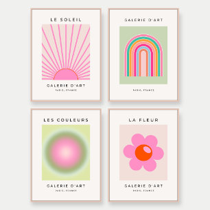 Rosa und grüne Gallerie Boko Trendy Gallery Bilderwand Sets