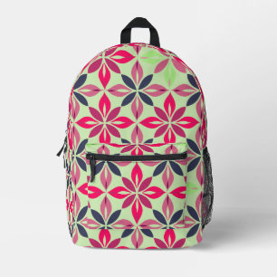 Rosa und grüne Geometrie Bedruckter Rucksack