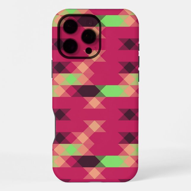 rosa und grüne geometrische iPhone hülle (Rückseite)