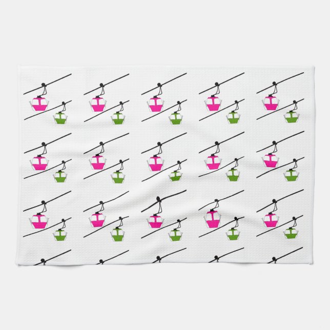 Rosa und grüne Gondeln Küchentücher (Horizontal)