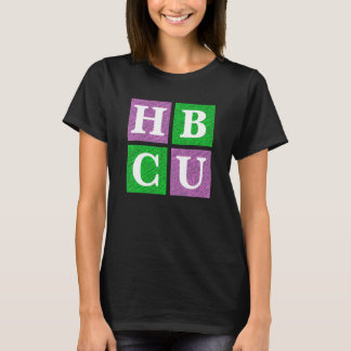 Rosa und Grüne HBCU-Blockbuchstaben T-Shirt