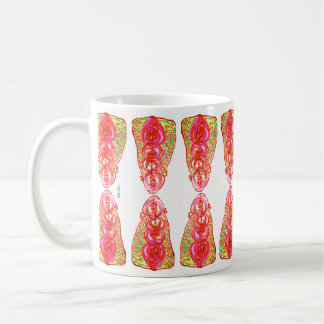 Rosa und grüne Herzen Kaffeetasse
