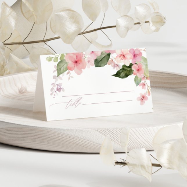 Rosa und grüne Hochzeit Platzkarte (Von Creator hochgeladen)