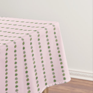 Rosa und grüne irische Shamrock-Streifen-Tischdeck Tischdecke