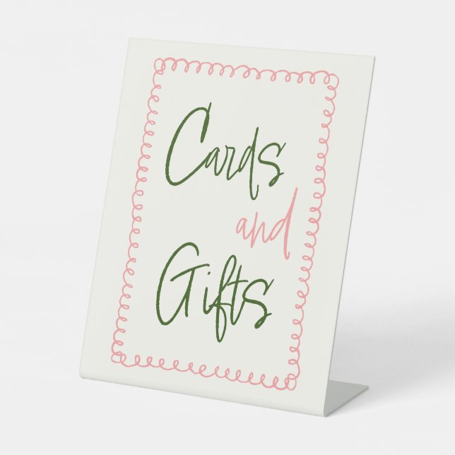 Rosa und grüne Karten und Tafelschild Sockelschild (Vorderseite)