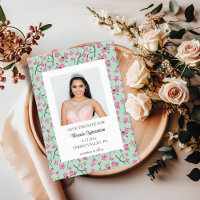 Rosa und grüne Kirschblüte Save the Date