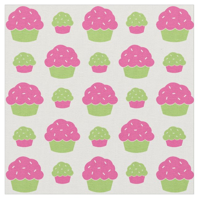 Rosa und grüne kleine Kuchen Stoff (Nahaufnahme)