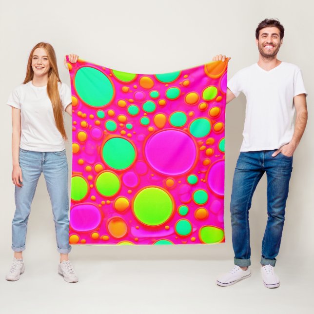 Rosa und grüne Kreise Fleecedecke (Beispiel)