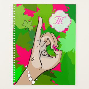 Rosa und grüne Liebe Planer
