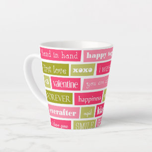 Rosa und grüne Liebesbriefe Milchtasse