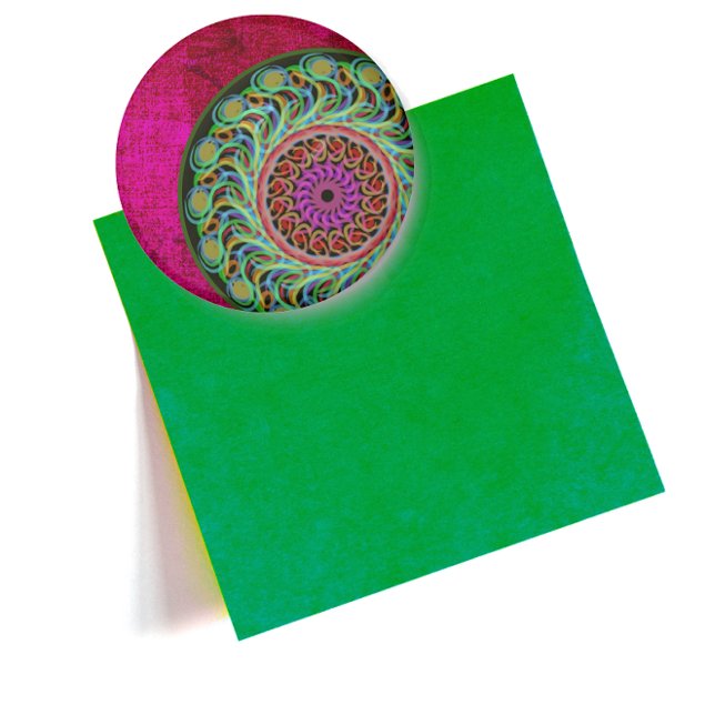 Rosa und grüne Mandala Magnet (Von Creator hochgeladen)