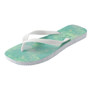 Rosa und grüne Marmorplatte Abstrakt Flip Flops