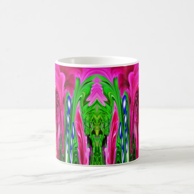 Rosa und grüne Natur Kaffeetasse (Mittel)