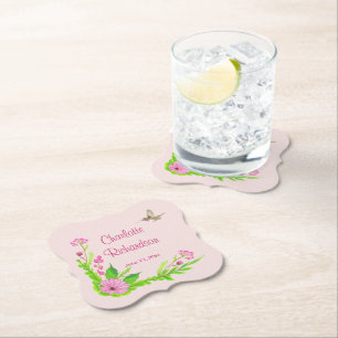 Rosa und grüne Nostalgie Untersetzer