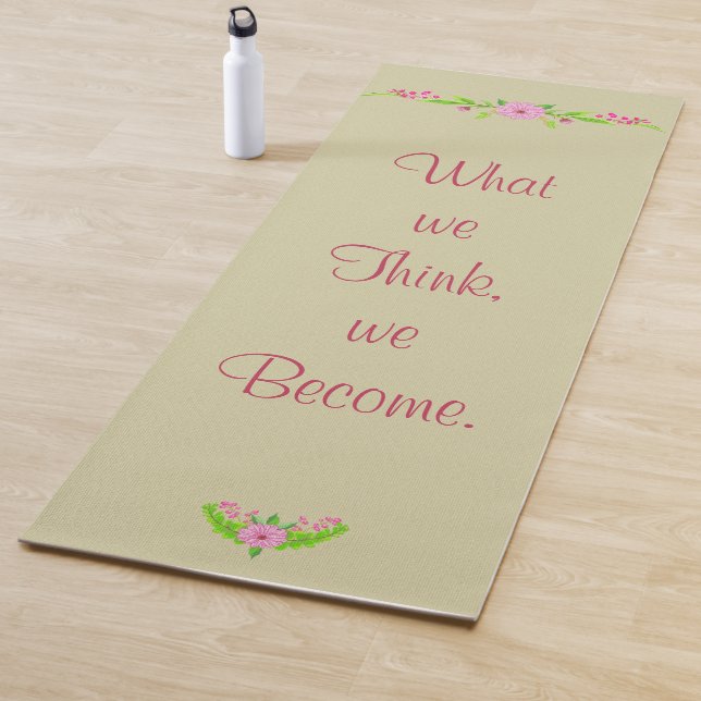 Rosa und grüne Nostalgie-Yoga-Mat Yogamatte (Beispiel)