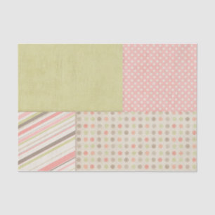Rosa und grüne Patchwork Seidenpapier