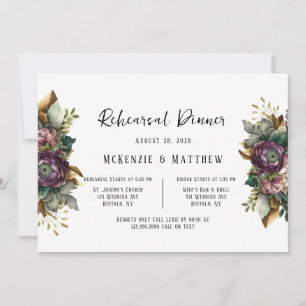 Rosa und grüne Pfirsiche Kulturelle Probe Abendess Einladung