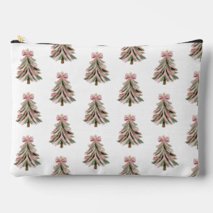 Rosa und grüne Pinselstrich-Weihnachtsdrucktasche Zubehörtasche