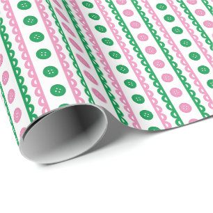 Rosa und grüne preppy gestreifte Handarbeits- und Geschenkpapier