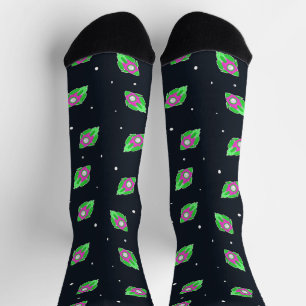 Rosa und grüne Raketensocken Socken