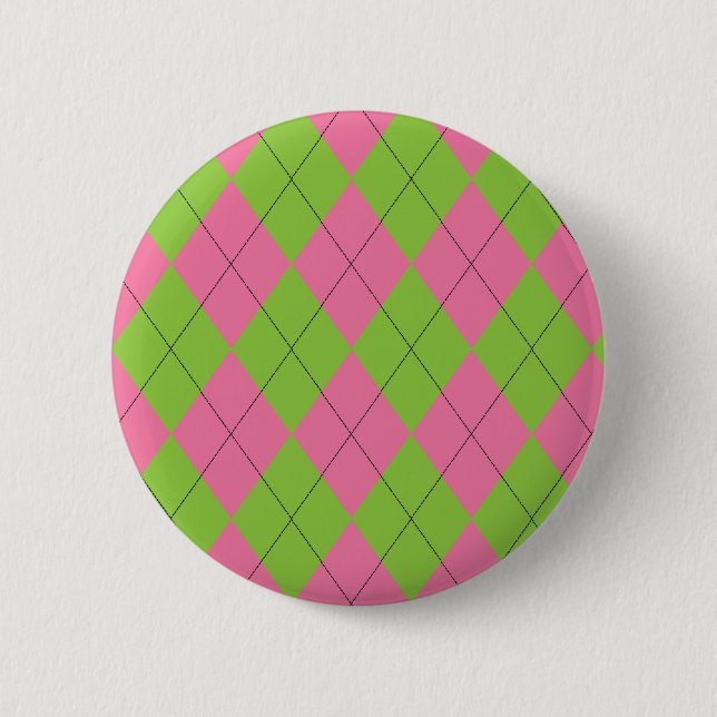 Rosa und grüne Raute Button (Vorderseite)
