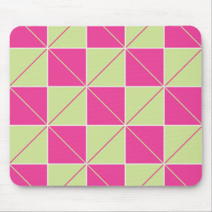 Rosa und grüne Raute Mousepad