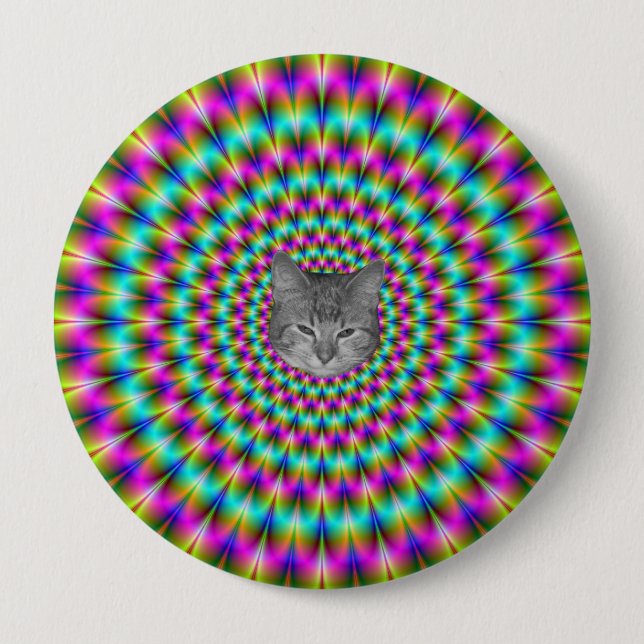 Rosa und grüne Ringe + Katze Button (Vorderseite)