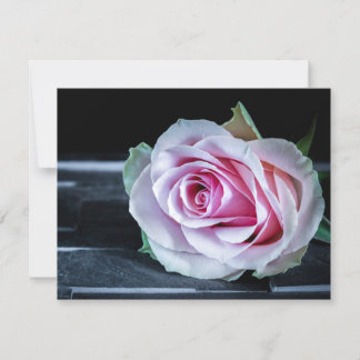 Rosa und grüne Rose Einladung