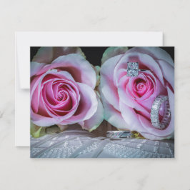 Rosa und grüne Rose Einladung