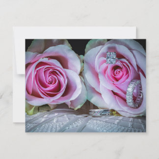 Rosa und grüne Rose Einladung