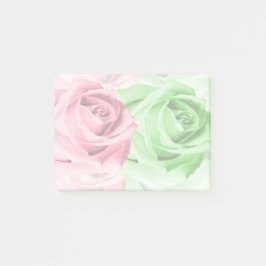 Rosa und grüne Rose Elegante Sticky Notes Post-it Klebezettel