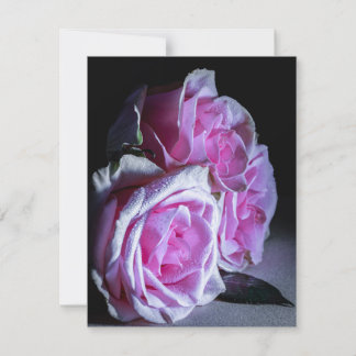 Rosa und grüne Rosen Einladung