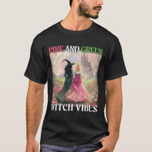 Rosa und grüne Rotzunge Vibes Halloween Frauen T-Shirt
