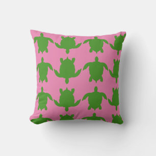 Rosa und grüne Schildkröte Kissen