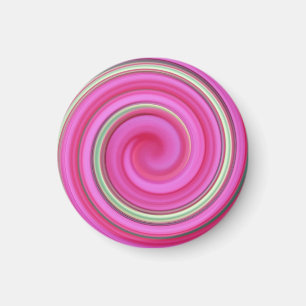 Rosa und grüne Spirale Magnet