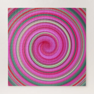 Rosa und grüne Spirale Puzzle