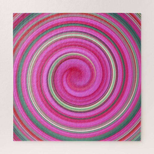 Rosa und grüne Spirale Puzzle (Vertikal)