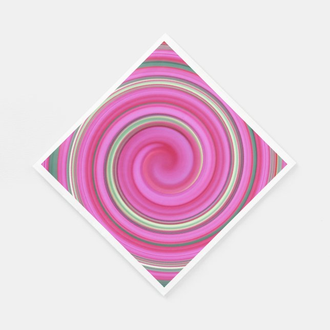 Rosa und grüne Spirale Serviette (Ecke)