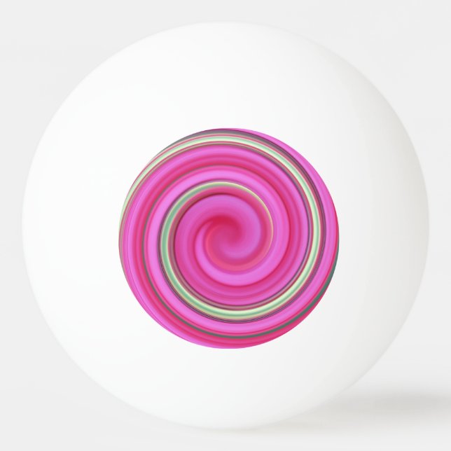 Rosa und grüne Spirale Tischtennisball (Vorderseite)