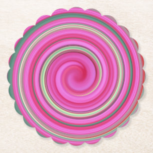 Rosa und grüne Spirale Untersetzer