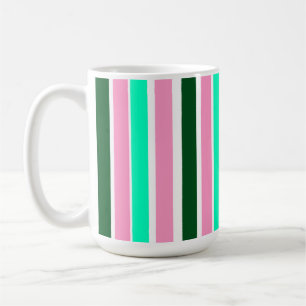 Rosa und grüne Streifen Kaffeetasse