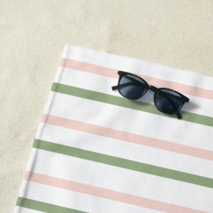 Rosa und grüne Streifen Strandtuch